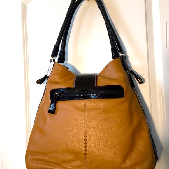 New Brighton Bag Leather Caramel Zebra Silver Hardware Shoulder w/box - Picture 5 of 15